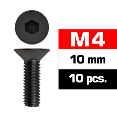 Ultimate Racing M4X10MM Flat Head Screws (10 PCS)